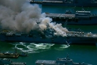 ব্রেকিং: যুক্তরাষ্ট্রে সামরিক জাহাজে ভ'য়াবহ আ'গুন