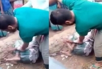 বাঁশের খুঁটিতে বেঁধে ভিক্ষুককে মারধর!