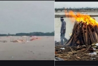  করোনায় মারা যাওয়া শত শত লাশে ভরে যাচ্ছে ভারতের গঙ্গা নদী