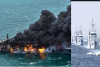 ভয়াবহ আগুন লেগেছে জাহাজে, নেভাতে ছুটে গেছে উপকূলরক্ষী বাহিনী