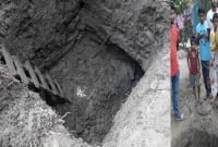 বাড়ির আঙিনায় বিশাল গর্ত, গুপ্তধন পেয়ে উধাও সবাই!