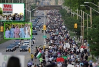 মানুষের ঢল কানাডার সেই মুসলিম পরিবারের জানাজায় 