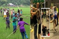 তাণ্ডব সমর্থকদের, রাস্তায় বাসে আগুন, ভাঙচুর, প্রতিপক্ষ সমর্থকদের মারধোর!