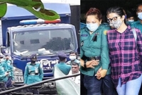 আদালত প্রাঙ্গনে প্রিজন ভ্যানে ওঠার আগে পরীমণি বললেন, ‘নাইস গাড়ি’