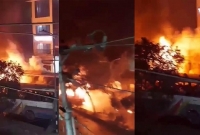 বাসচাপায় ১ শিক্ষার্থীর মৃত্যু, রামপুরায় কয়েকটি বাসে আগুন বিক্ষুব্ধ জনতার