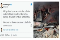 ইউক্রেনে রুশ হামলায় এক ভারতীয় ছাত্রের মৃত্যু