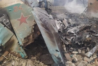 রাশিয়ার বিমান গুলি করে ভূপাতিত, চার বাড়িতে আগুন