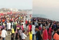 এটা ঢেউয়ের সমুদ্র নয় যেন মানুষের সমুদ্র! টানা তিন দিনের ছুটিতে কক্সবাজারে বিপুল পর্যটক