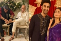 আলিয়ার বাবার পা টিপে দিচ্ছেন সৎ দাদা রাহুল ভট্ট