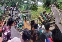 ভয়াবহ দুর্ঘটনা বেইলি ব্রিজ ভেঙে ভয়াবহ দুর্ঘটনা বেইলি ব্রিজ ভেঙে
