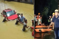 আচমকা জেগে উঠল শুকনো নদী, প্লাবিত শহর!