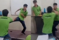 প্রেমিকা তুমি কার? ভরা ক্লাসের মধ্যে দুই সহপাঠীর ধুন্ধুমার! (ভিডিও)