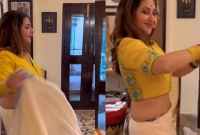 এবার স্বস্তিকা ক্যামেরা অন রেখে শাড়ি খুলে...