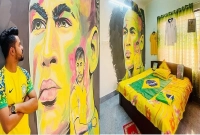ব্রাহ্মণবাড়িয়ার মিঠু নিজের ঘরকে ব্রাজিল ও নেইমারময় করে তুলেছেন রঙের ছোয়াঁয়