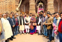 কান্তজীউ মন্দির পরিদর্শনে সুজিত রায় নন্দী