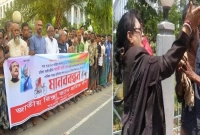 মানববন্ধনে রিকশাচালককে মারধর করা সেই আইনজীবীর বিচার দাবি