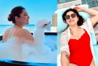 স্নানের ভিডিও পোস্ট করে হইচই ফেলে দিলেন অভিনেত্রী