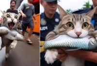 ভাইলার হওয়া এক বিড়ালের ছবি নিয়ে হইচই শুরু