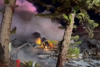 বিমান বিধ্বস্ত, বাড়িঘরে আগুন ধরে যায়, বহু মানুষের  মৃত্যু