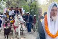 ৩৫ বছর ইমামতি এক মসজিদে, সুসজ্জিত ঘোড়ার গাড়িতে চড়িয়ে ইমামকে বিদায়