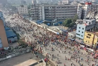 ময়মনসিংহ মহাসড়ক অবরোধ-ভাঙচুর 