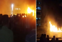 চারটি বাসে আগুন দিয়েছে উত্তেজিতরা