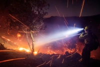 দাবানলে পুড়ছে লস অ্যাঞ্জেলেস, লুটপাট ঠেকাতে কারফিউ জারি