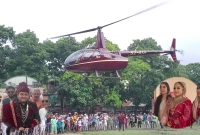 মায়ের ইচ্ছে পূরণে ৫ কি.মি দূরত্বে হেলিকপ্টারে বিয়ে করতে গেলেন সানজিদ