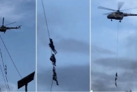 নেপালের মন্ত্রীরা প্রাণে বাঁচলেন হেলিকপ্টারের দড়িতে ঝুলে!